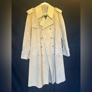 Vintage Lakeland Khaki Ultrasuede Trench Coat. Size 40.